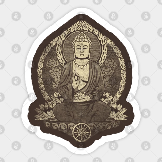 Siddhartha Gautama Buddha Grunge Halftone Sticker by GAz